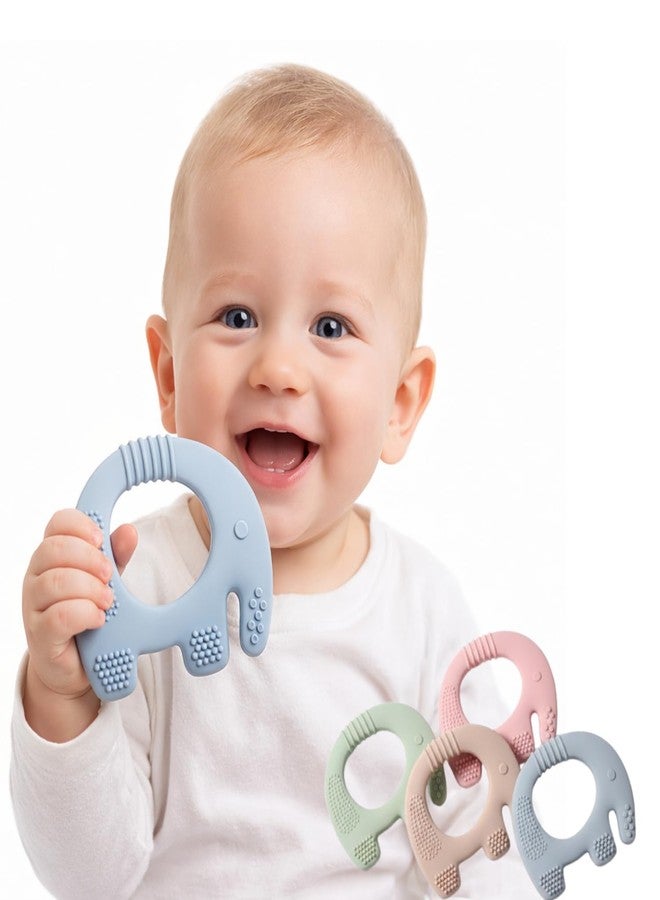 MR. JV MR.JV Baby Soft Teething Mitten Glove | Teether for 3 to 6 Months Baby | Teething Pain Relief Toy Glove | Natural Remedy for Infants & Toddlers (Pack of 1) | Silicone | Multicolor (Elephant) - Image 1