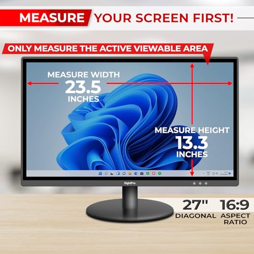 SightPro 27 Inch 16:9 [2 Pack] Computer Privacy Screen Filter for Monitor - Privacy Shield and Anti-Glare Protector - Image 2