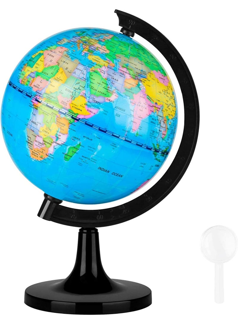 كرافت ماجيك كرة أرضية تعليمية للأطفال - نموذج أرضي دوار تعليمي مقاس 5.5 بوصة، كرة أرضية جغرافية صغيرة للتدريس في الفصول الدراسية، والدراسة المنزلية، وتزيين المكتب - Image 1