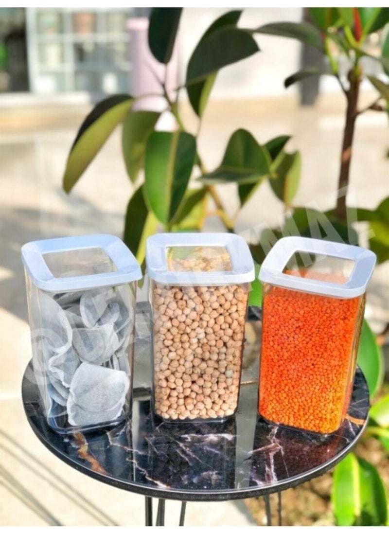 vip ahmet - Hard Plastic 6 Pieces 1200 ml Vacuum Airtight Rectangular Storage Container - Image 1