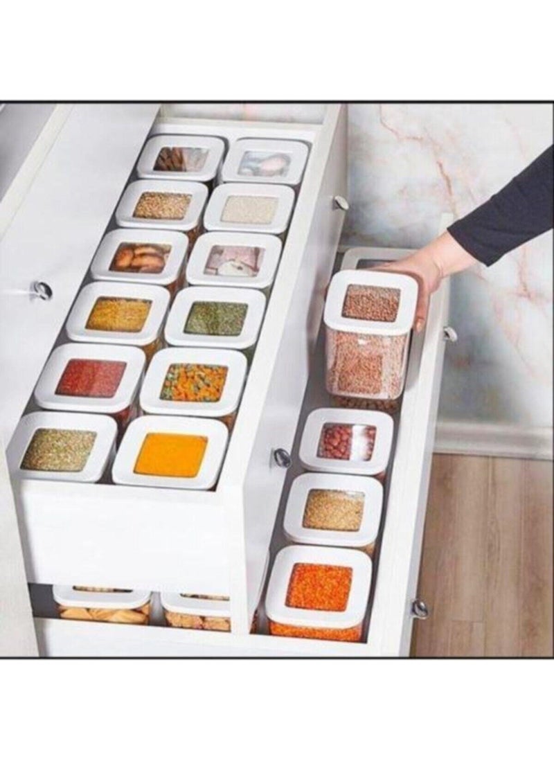 vip ahmet - Hard Plastic 6 Pieces 1200 ml Vacuum Airtight Rectangular Storage Container - Image 1