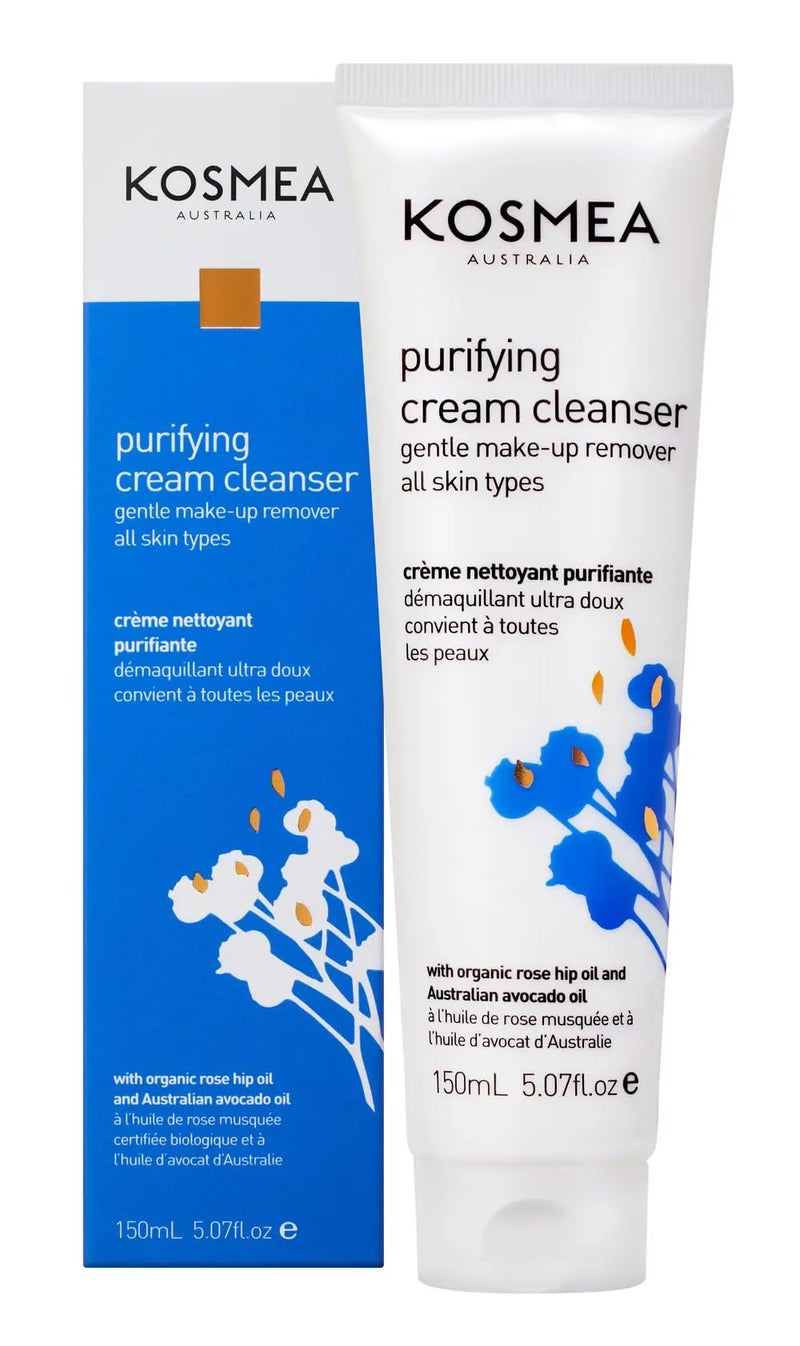 Kosmea Purifying Cream Cleanser â€“ Hydrating Face Wash for Dry, Sensitive or Normal Skin â€“ Rosehip and Avocado Oil with Vitamins A, B, D â€“ Non-Drying Daily Cleanser â€“ 5.07 fl oz