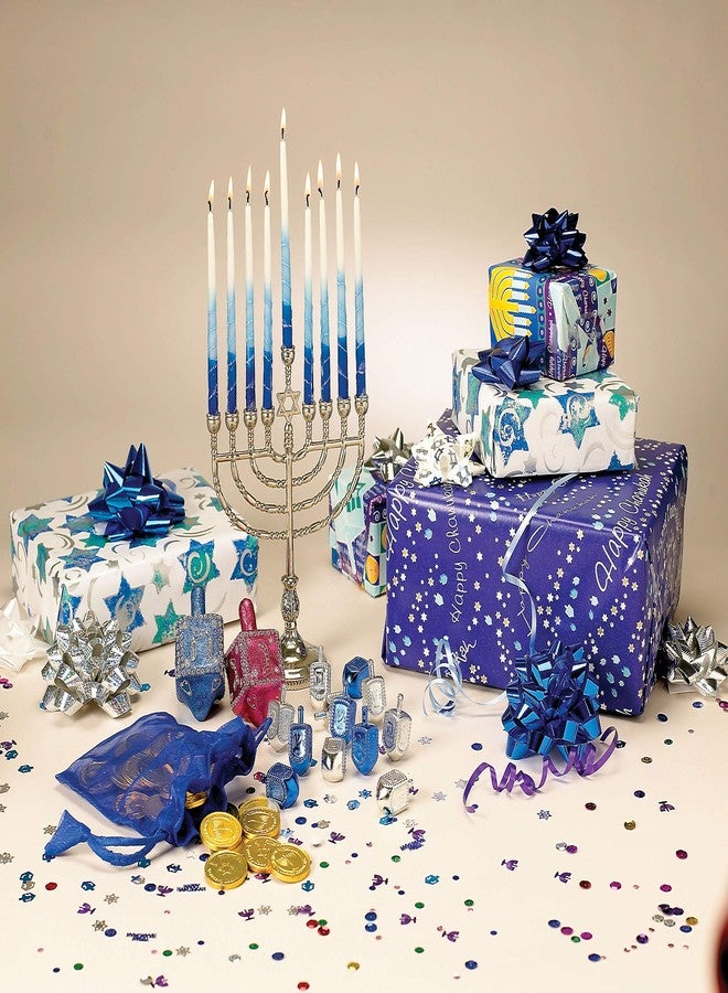 Rite Lite Hanukkah Silver Menorah - Modern & Polished Chanukah Menorah Jewish Holiday Party Favors Decorations Judaica Festival of Lights - Image 2