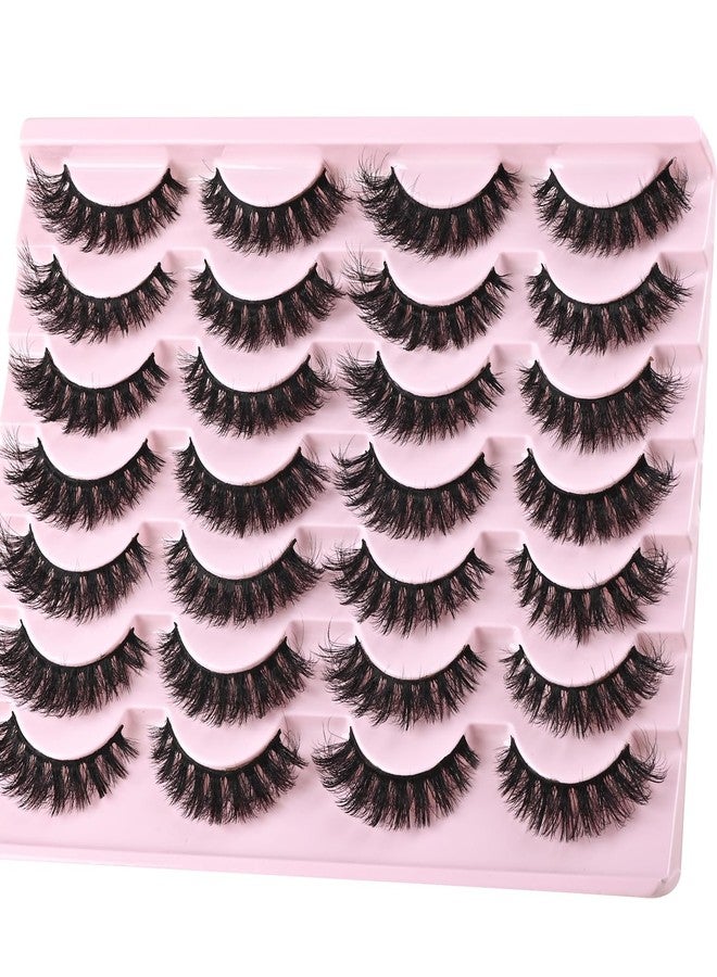 FARRED Wispy Mink Lashes Fluffy False Eyelashes 14 Pairs Fake Eyelashes Natural Look Short Natural Lashes Cat Eye Lash Wispy Volume Eyelash Faux Mink Strip Lashes Pack for Daily Makeup (F19 | 6-13 mm) - Image 3
