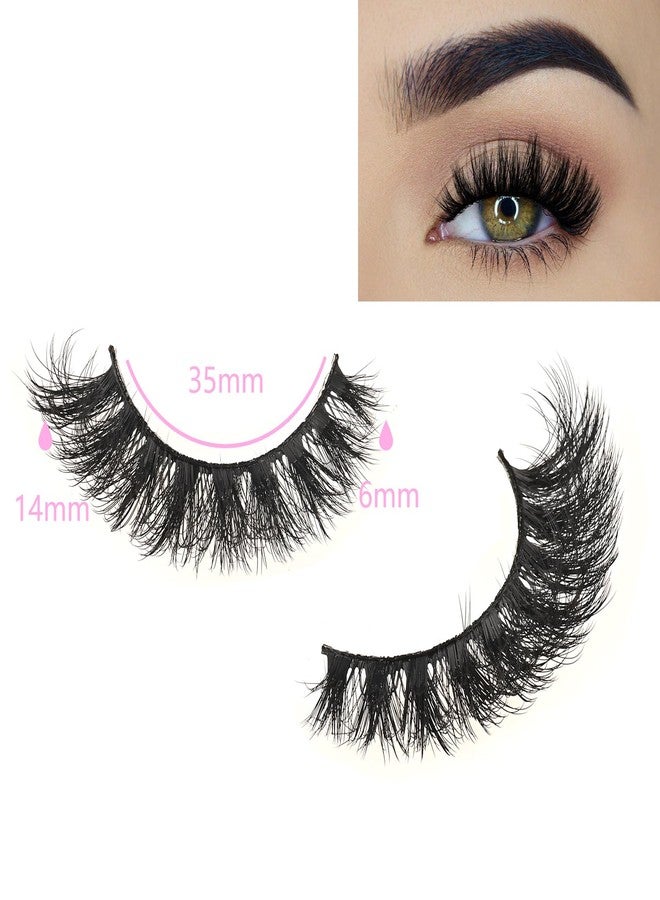FARRED Wispy Mink Lashes Fluffy False Eyelashes 14 Pairs Fake Eyelashes Natural Look Short Natural Lashes Cat Eye Lash Wispy Volume Eyelash Faux Mink Strip Lashes Pack for Daily Makeup (F19 | 6-13 mm) - Image 2