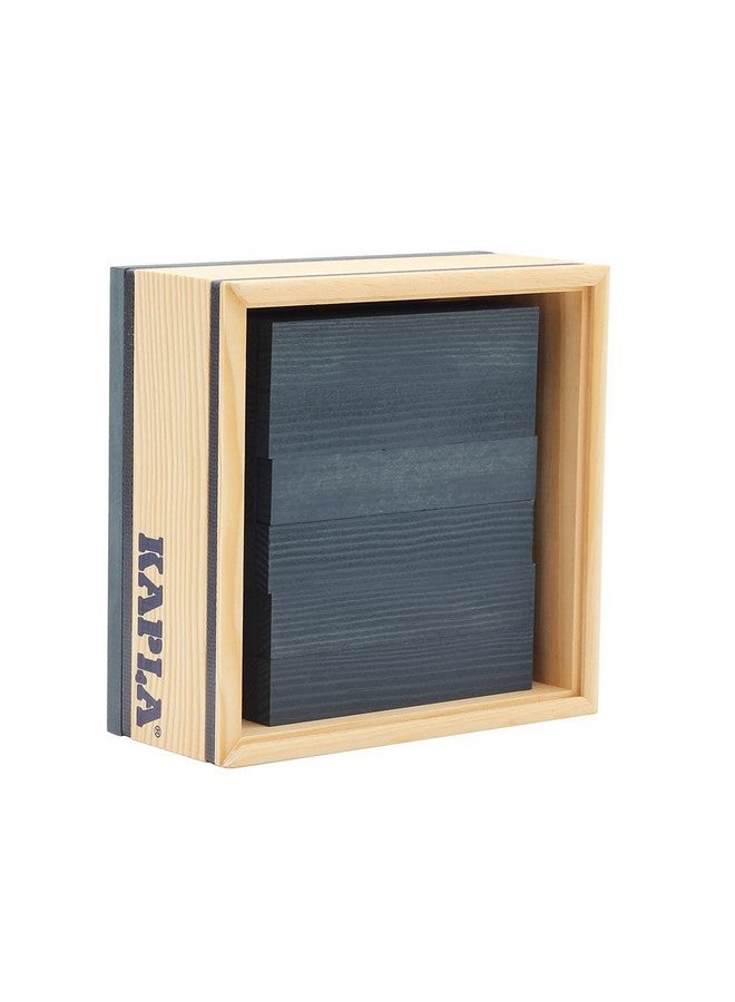 KAPLA 40 Squares Dark Blue - Wooden Construction Set - 40 Dark Blue Colored Building Planks - for Ages 3+ - Image 1