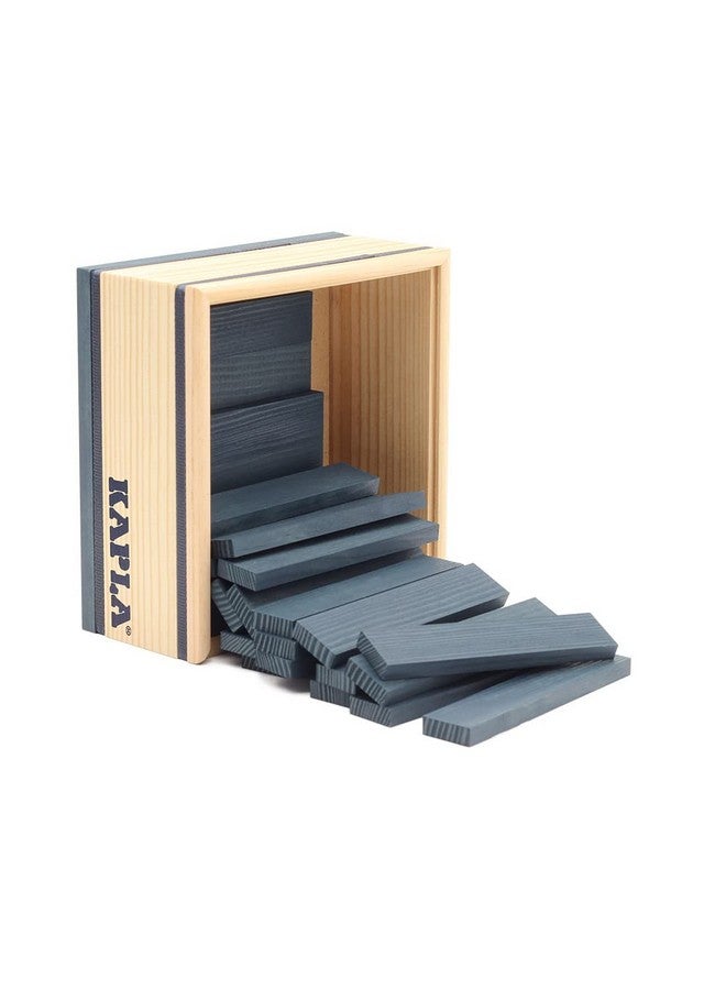 KAPLA 40 Squares Dark Blue - Wooden Construction Set - 40 Dark Blue Colored Building Planks - for Ages 3+ - Image 2