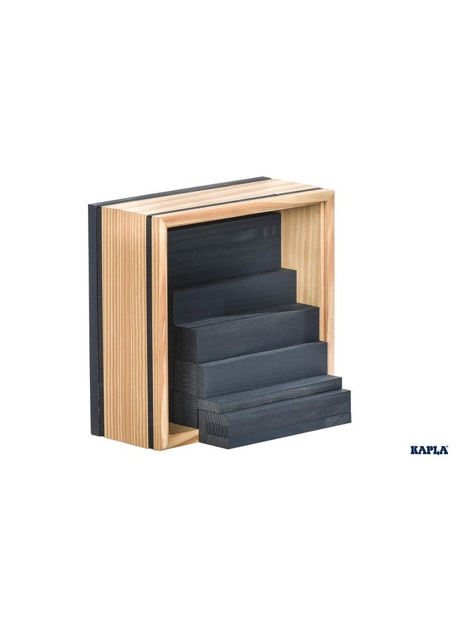 KAPLA 40 Squares Dark Blue - Wooden Construction Set - 40 Dark Blue Colored Building Planks - for Ages 3+ - Image 3