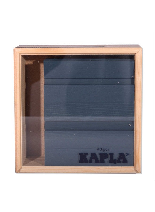 KAPLA 40 Squares Dark Blue - Wooden Construction Set - 40 Dark Blue Colored Building Planks - for Ages 3+ - Image 4