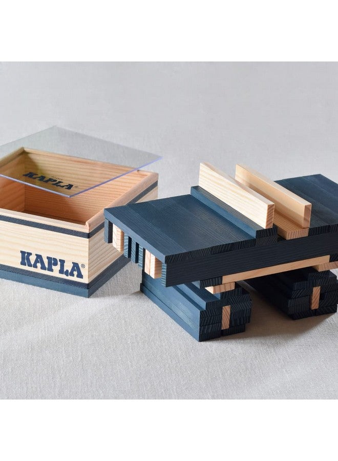 KAPLA 40 Squares Dark Blue - Wooden Construction Set - 40 Dark Blue Colored Building Planks - for Ages 3+ - Image 5
