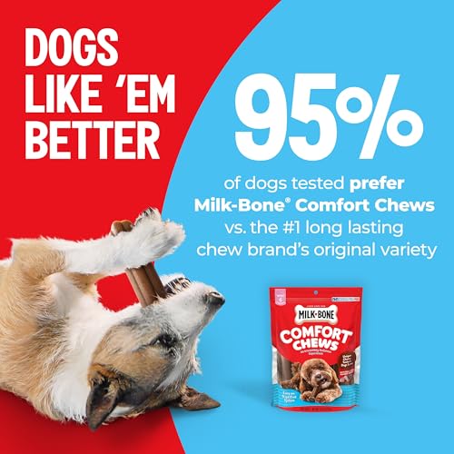 Milk-Bone Mini Comfort Chews, Rawhide Free Dog Treats with Unique Chewy Texture and Real Beef, 6 Mini Chews (Pack of 5) - Image 2