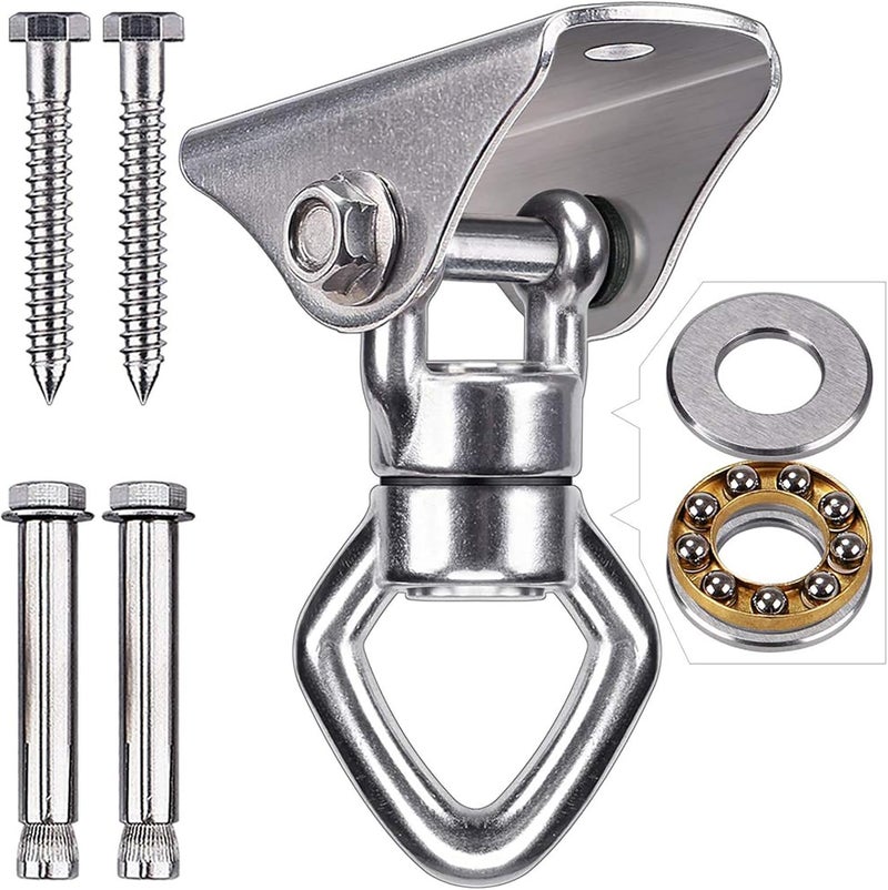 BeneLabel حامل أرجوحة بسعة 800 رطل مع محامل دوارة من الفولاذ المقاوم للصدأ لتركيب السقف لمجموعة من الأقمشة الهوائية، الأرجوحات، الأراجيح، الكراسي المعلقة، الأكياس الثقيلة - Image 1