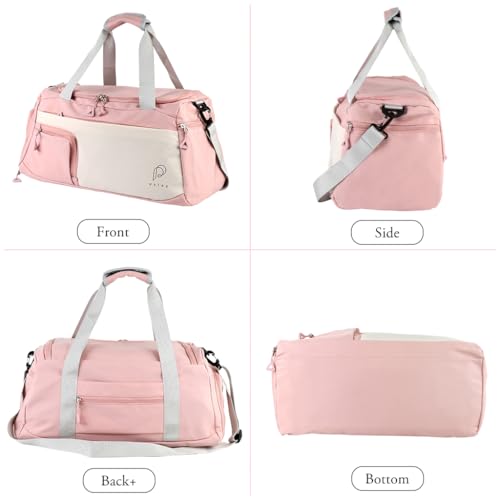 PALAY® Gym Bag Fashion Fitness Bag with Shoe Compartment Lightweight Duffle Shoulder Travel Multifunctional Travel Waterproof Day Pack Shoulder Yoga,Pink - Image 5