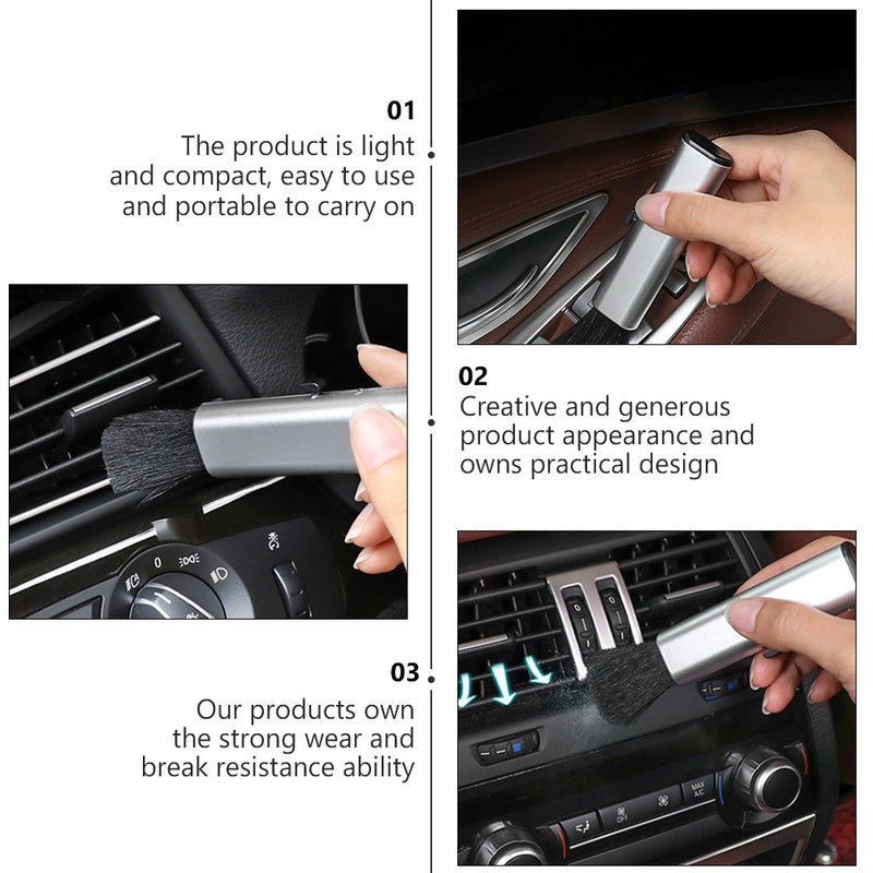 1pc Car Interior Brush Mini Hand Held Duster Brush Car Air Outlet Vent - Image 5