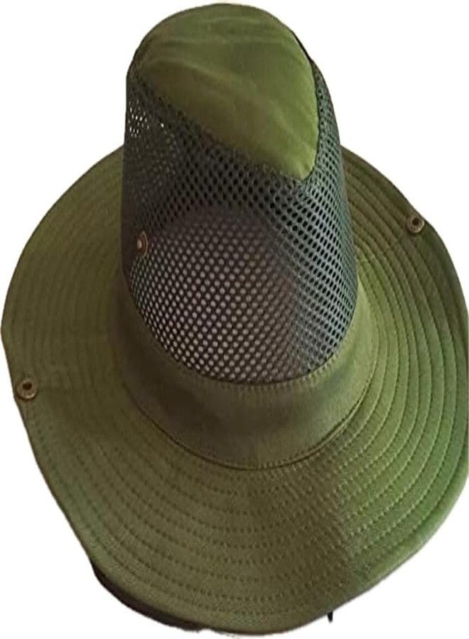 Zeki Sun Protection Cap for Men, Beach Fishing Hat, Summer Hat for Men, Round Sun Cap for Hiking, Fishing, Gardning, Travel (Pack of 1) (Green) - Image 1