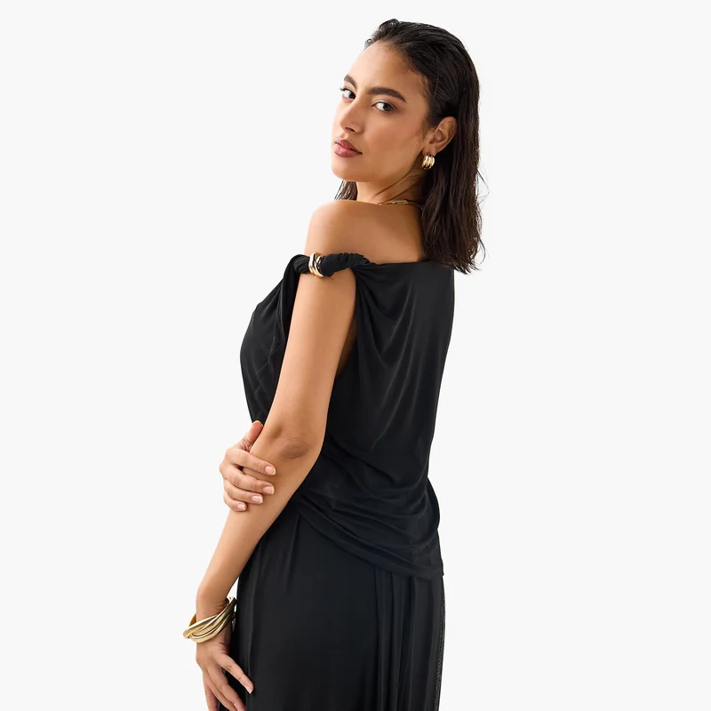 Iconic Iconic Draped One Shoulder Top