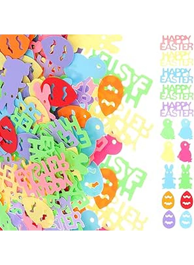 Easter Bunny Chick Egg Plastic Confetti 5 Pieces 15g For Table Decor DIY Party - Image 1