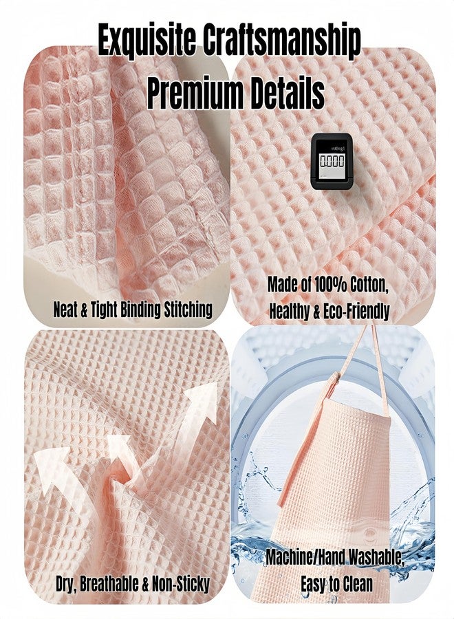 ETOFIXEE Waffle Weave Multifunctional Nursing Cover - 100% Cotton Breathable Breastfeeding Scarf (30x36 Inch), Adjustable Anti-Exposure Feeding Cover, Reusable Baby Swaddle Blanket (Pink) - Image 3