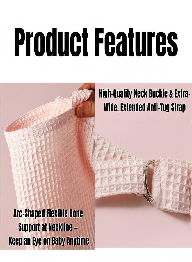 ETOFIXEE Waffle Weave Multifunctional Nursing Cover - 100% Cotton Breathable Breastfeeding Scarf (30x36 Inch), Adjustable Anti-Exposure Feeding Cover, Reusable Baby Swaddle Blanket (Pink) - Image 4