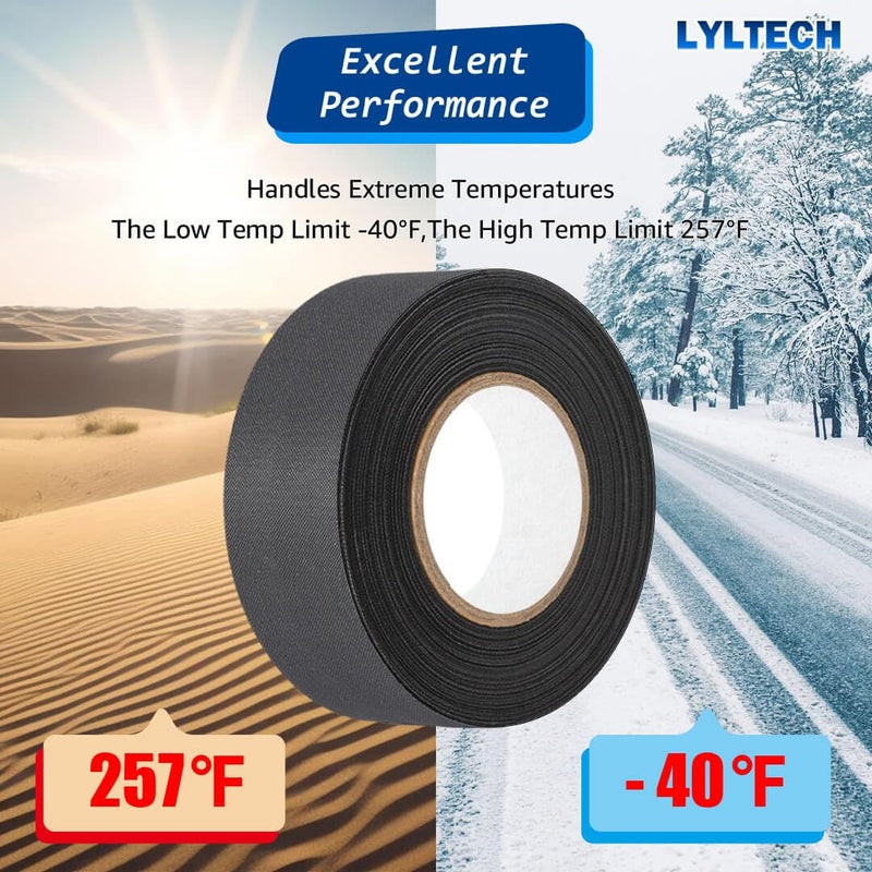 LYLTECH Wire Harness Tape 7 Rolls, Polyester Fabric,Flame Retardant,at 257℉ to -40℉, Wiring Loom Harness Electrical Tape,Each Roll 3/4 inch x 30 ft - Image 3