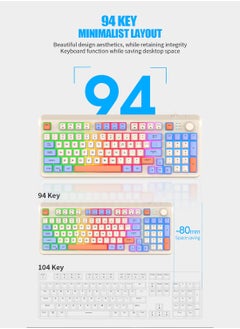XUNFOX Arabic & English Wired Gaming Keyboard and Mouse Set,Mechanical Feel Office Keyboard with Multimedia Knob White Blue  - Image 5