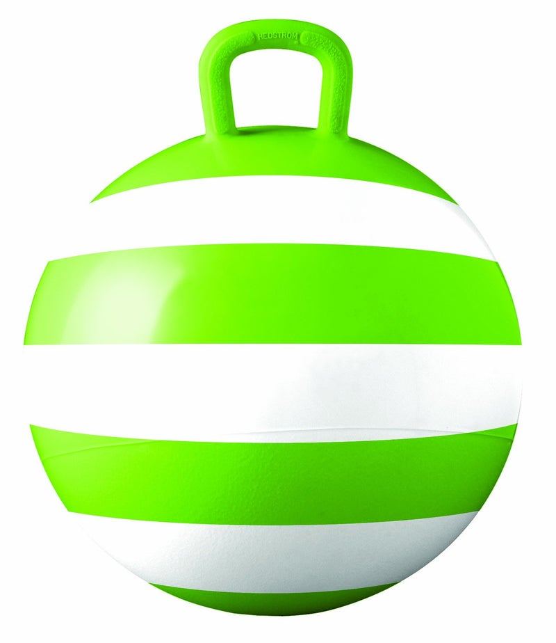 Hedstrom Green Striped Hopper Ball  Kid's Ride-on Toy  Bouncy Hopping Ball with Handle - 15 Inch