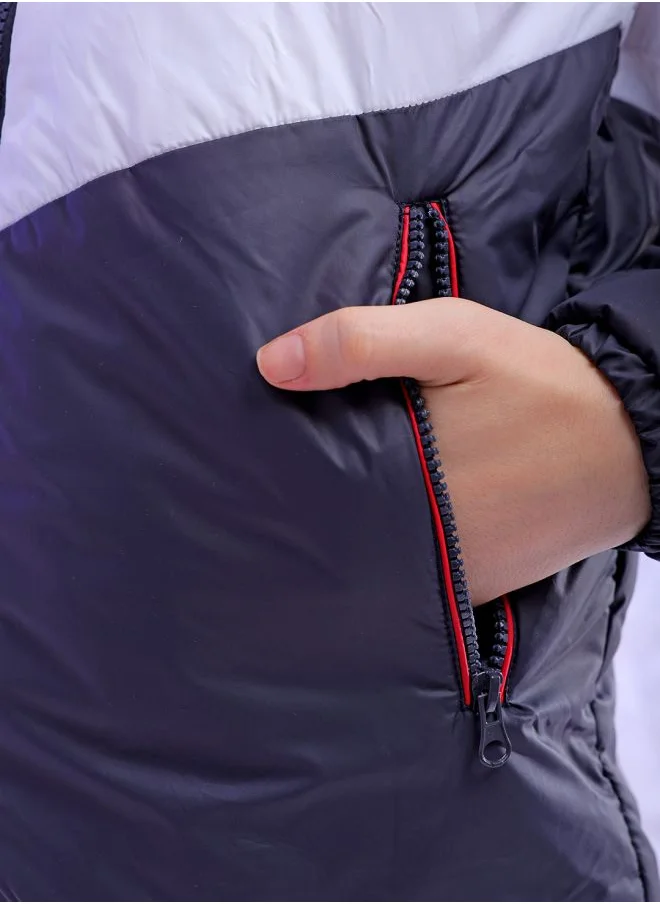 مرفوعة Women Regular Fit Colourblocked Puffer Jacket