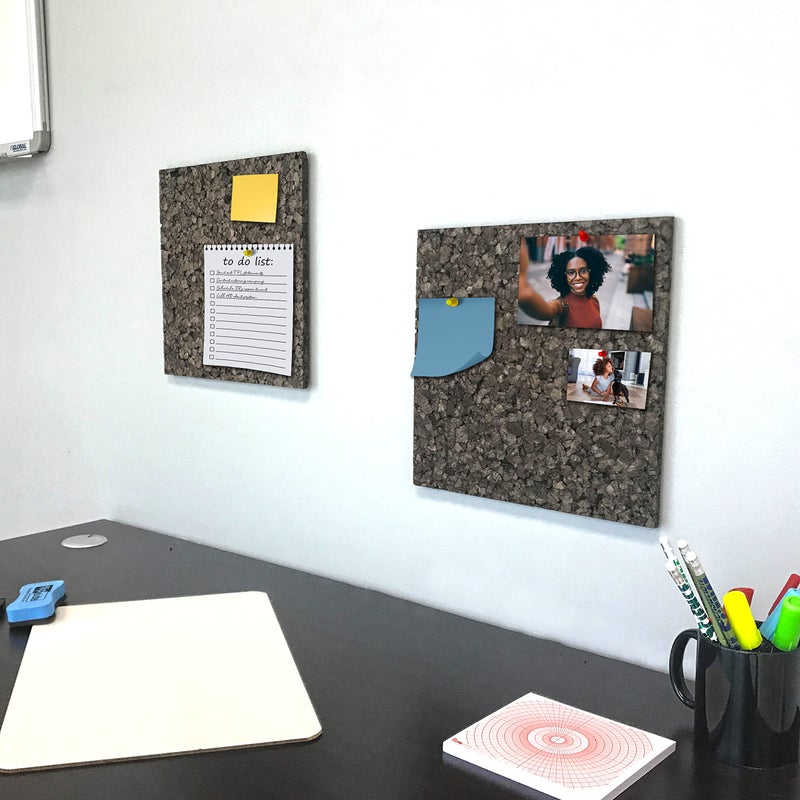 Flipside Products 12" x 12" x 9.5mm Thick Dark Brown Cork Squares, Wall Tiles, Square Pinning Cork Board, Bulletin Board Mini Wall Board - 4 Pack - Image 2
