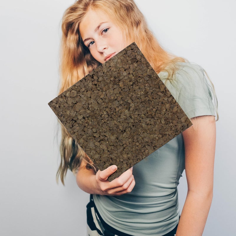 Flipside Products 12" x 12" x 9.5mm Thick Dark Brown Cork Squares, Wall Tiles, Square Pinning Cork Board, Bulletin Board Mini Wall Board - 4 Pack - Image 3