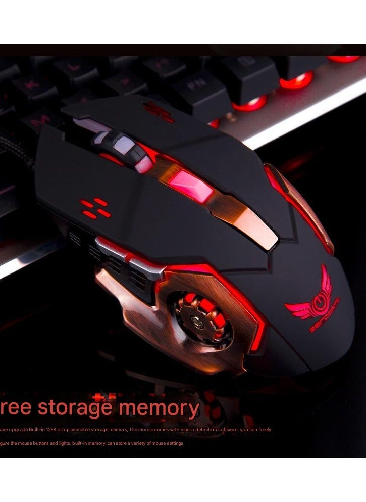ماركة غير محددة Wrangler G11 Gaming Esports Mechanical Mouse Macro Definition Colorful Luminous Wired USB Mouse  - Image 5