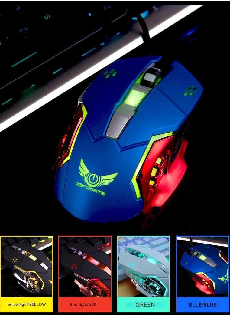ماركة غير محددة Wrangler G11 Gaming Esports Mechanical Mouse Macro Definition Colorful Luminous Wired USB Mouse  - Image 3