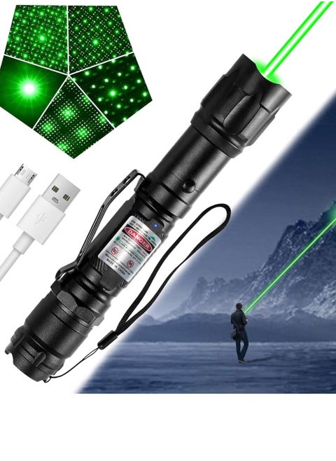 High Power Green Laser Pointer Flashlight, Tactical Long Range Laser Flashlight, Rechargeable Laser