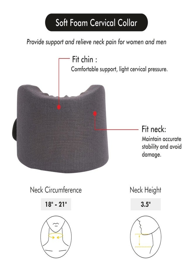 AccuSure Soft Cervical Collar Support Adjustable Neck Brace Relieves Pain & Pressure in Spine (Immobilization,Comfort) (XL) - Image 4