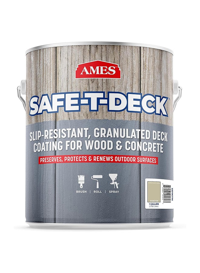 AMES Safe-T-Deck Granulated Formula Exterior Paint - 1 Light Grey Paint - Great for Porches, Patios, Decks, Walkways And More  - Image 1