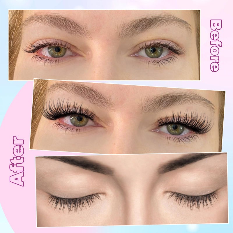 zanlufly Lash Clusters Natural Eyelash Clusters D-Curly Cluster Lashes zanlufly Wispy Individual Lashes Cluster Eyelash Extension 10 12 14MM DIY Lash Extension - Image 4