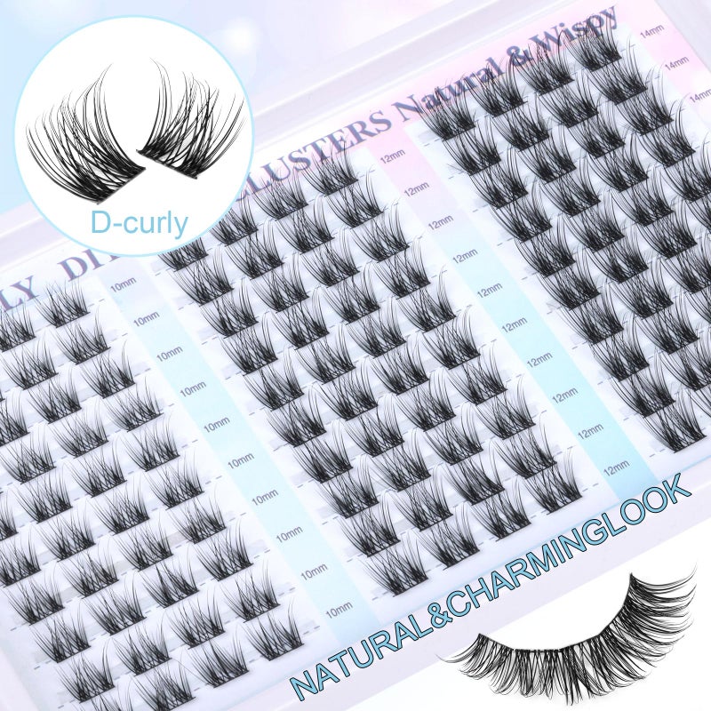 zanlufly Lash Clusters Natural Eyelash Clusters D-Curly Cluster Lashes zanlufly Wispy Individual Lashes Cluster Eyelash Extension 10 12 14MM DIY Lash Extension - Image 3