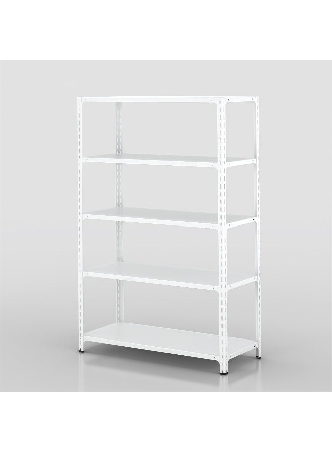 Auraluxi 5-Tier Heavy Duty Iron Storage Rack-White – Metal Shelving Unit for Garage, Kitchen & Office, 90×30×180cm - Image 2