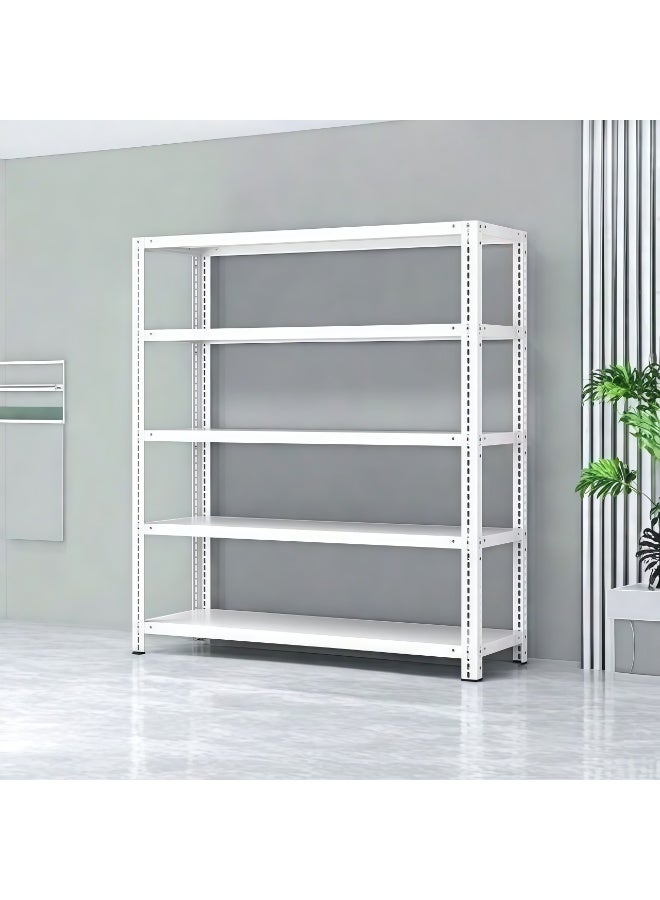 Auraluxi 5-Tier Heavy Duty Iron Storage Rack-White – Metal Shelving Unit for Garage, Kitchen & Office, 90×30×180cm - Image 3