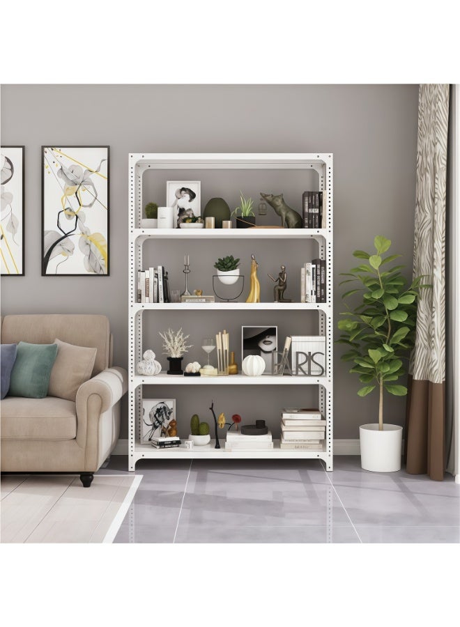 Auraluxi 5-Tier Heavy Duty Iron Storage Rack-White – Metal Shelving Unit for Garage, Kitchen & Office, 90×30×180cm - Image 4