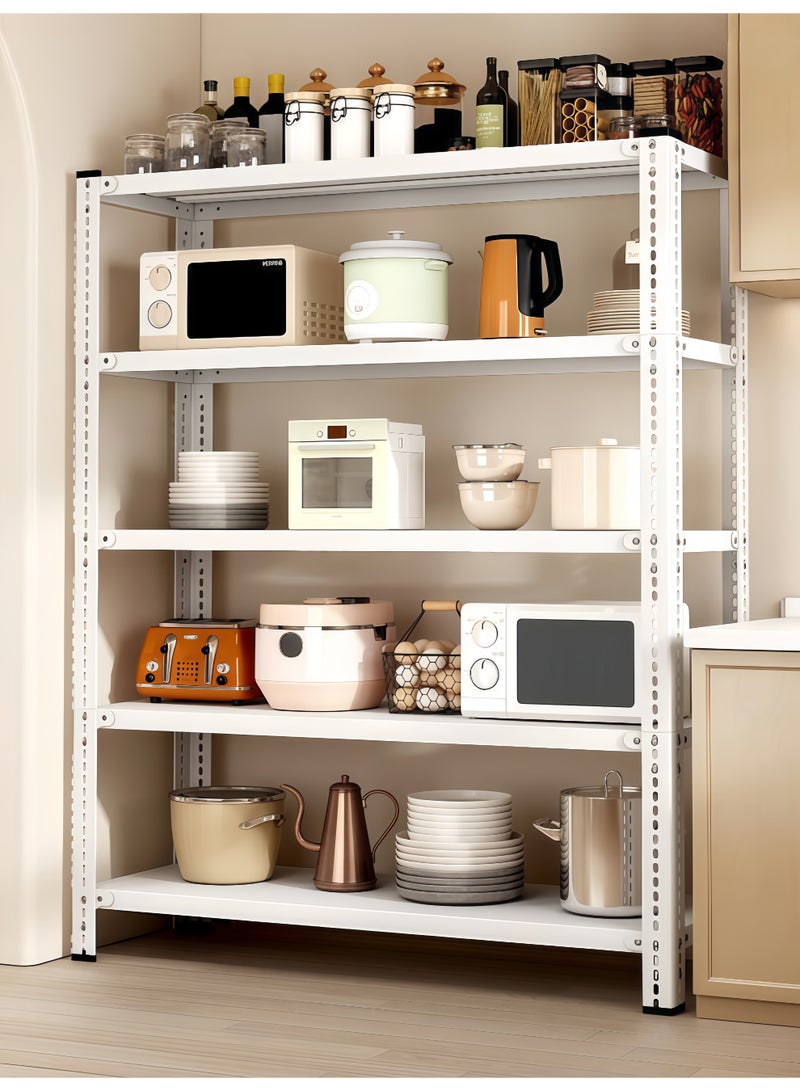 Auraluxi 5-Tier Heavy Duty Iron Storage Rack-White – Metal Shelving Unit for Garage, Kitchen & Office, 90×30×180cm - Image 1