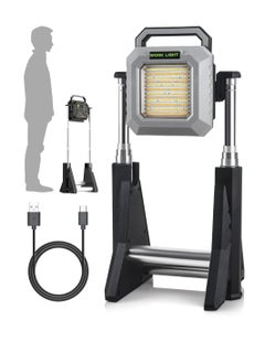 DIGI CORE LED Work Light 6000LM Cordless Work Lights 15000mAh Rechargeable Work Light Telescopic With Stand Outdoor Flood Light 2700/6500K 128 White Light SMD 128 Yellow Light SMD 20 Red Light SMD Camping Light Cob Light  - Image 1