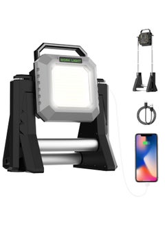 DIGI CORE LED Work Light 6000LM Cordless Work Lights 15000mAh Rechargeable Work Light Telescopic With Stand Outdoor Flood Light 2700/6500K 128 White Light SMD 128 Yellow Light SMD 20 Red Light SMD Camping Light Cob Light  - Image 2