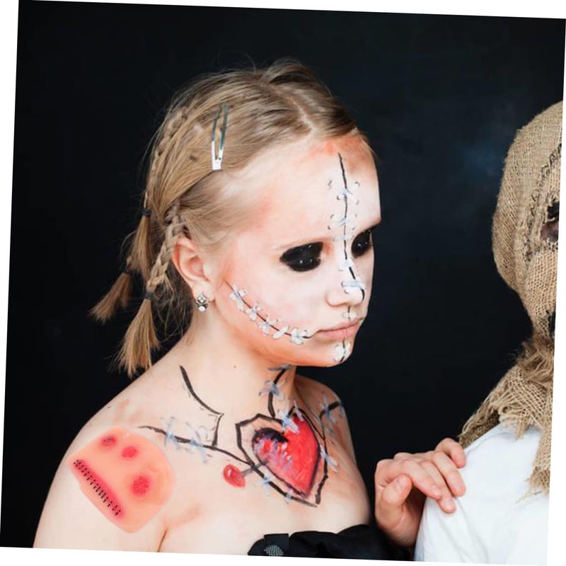 2pcs Halloween Scary Face Wound Sticker Latex Makeup Temporary Scar Tattoos for Costumes Parties Style - Image 5