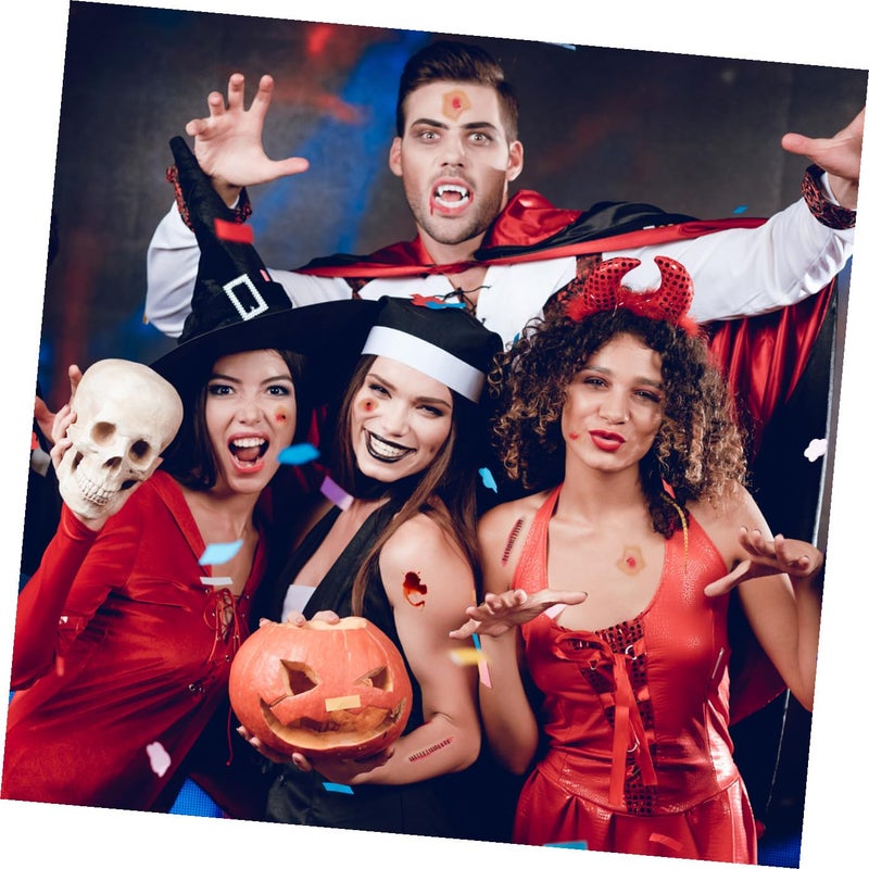 2pcs Halloween Scary Face Wound Sticker Latex Makeup Temporary Scar Tattoos for Costumes Parties Style - Image 4