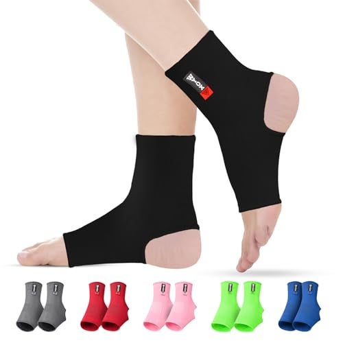 WYOX Ankle Brace for Sprained Ankle - Stabilizer Brace for Women, Support for Men, Achilles Tendonitis Wrap, and Compression Sleeve - Perfect for Running, Gym, Boxing, and Sports (Black, L/XL) - Image 1