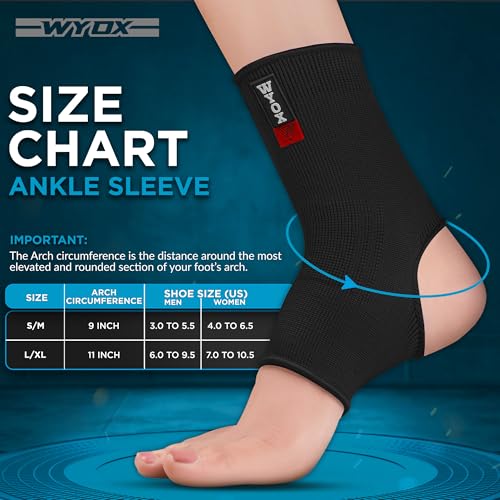 WYOX Ankle Brace for Sprained Ankle - Stabilizer Brace for Women, Support for Men, Achilles Tendonitis Wrap, and Compression Sleeve - Perfect for Running, Gym, Boxing, and Sports (Black, L/XL) - Image 3