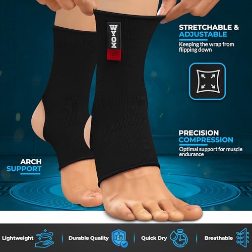 WYOX Ankle Brace for Sprained Ankle - Stabilizer Brace for Women, Support for Men, Achilles Tendonitis Wrap, and Compression Sleeve - Perfect for Running, Gym, Boxing, and Sports (Black, L/XL) - Image 4