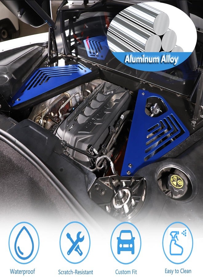 Sekhyna Engine Bay Panel Cover Trim Compatible with Corvette C8 Stingray 2020-2023 Aluminum Alloy 2PCS Engine Compartment Left Right Protection Leakproof Cover Trim Accessories (Blue) - Image 4