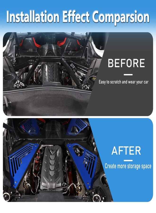 Sekhyna Engine Bay Panel Cover Trim Compatible with Corvette C8 Stingray 2020-2023 Aluminum Alloy 2PCS Engine Compartment Left Right Protection Leakproof Cover Trim Accessories (Blue) - Image 2
