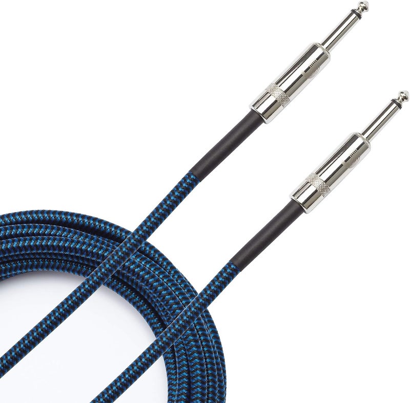 D'Addario 20 Feet Braided Guitar Cable - Blue - Image 1